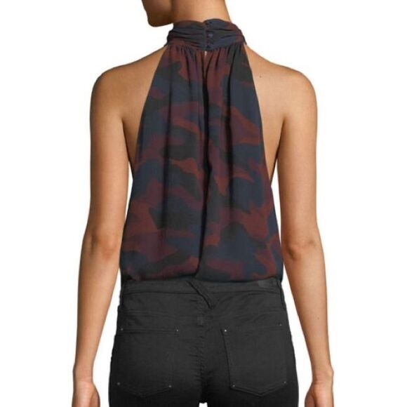 NWT Joie Erola B Sleeveless Camo-Print Silk Top Women Size xL - Picture 2 of 9